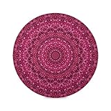 Runde Tischsets Magenta Pink Floral Mandala Abstrakt Platzsets Set 6 Stück Hitzebeständig 39,1 cm Leicht zu reinigen