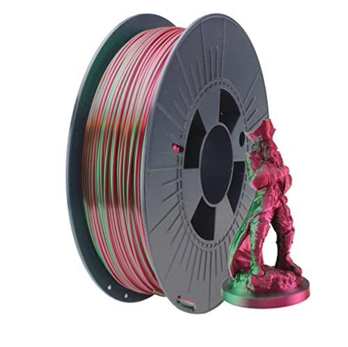 ICE FILAMENTS, Illusion+ Filament (Silk PLA), 3D Drucker Filament, 1.75mm, 0.75kg, Cherry+Green (Rosa+Grün)
