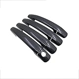 STTDY Außentürgriff-Abdeckung,für Peugeot 207 207SW SW CC 2006~2014 Autozubehör Aufkleber Catch Auto Styling Gloss Black Carbon Fiber Auto Türgriffe Abdeckung