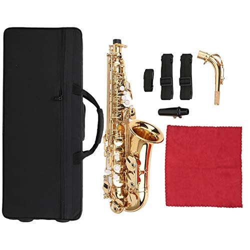 Altsaxophon, Alto Brass Professional Eb mit Mundstückzubehör Musikinstrumentenausrüstung(Golden)