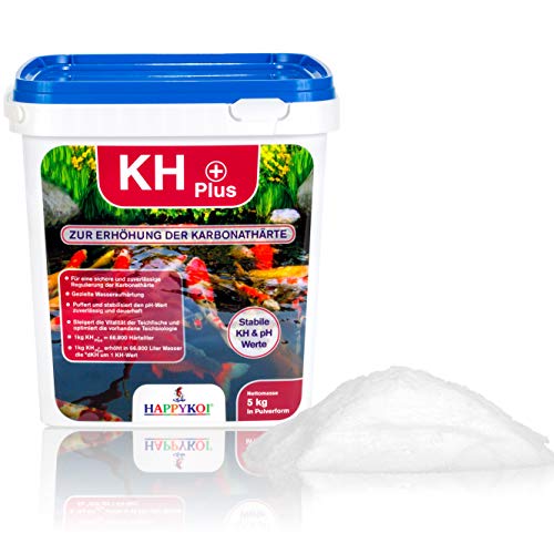 Happykoi® KH Plus - Erhöhung der Karbonathärte für stabile KH Wasserhärte & pH Werte im Koi Teich Schwimmteich (5,0 kg)