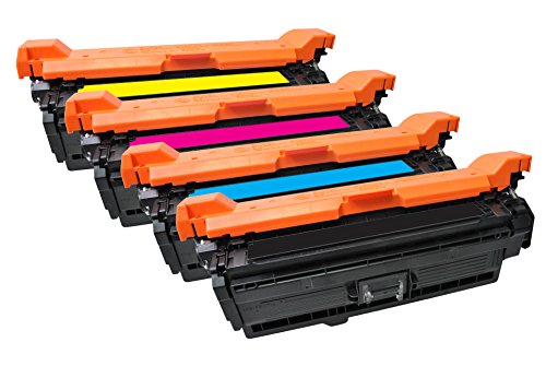 Freecolor CE250A/51A/52A/53A für HP Color LaserJet CP3525, Rainbow Kit, Premium Toner, wiederaufbereitet 5000/7000 Seiten, bei 5% Deckung, schwarz