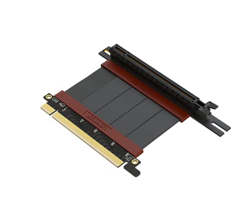 LINKUP - Ultra PCIe 4.0 X16 Riser-Kabel [RTX4090 RX6950XT x570 B550 Z690 Getestet] Geschirmte Vertikale Gaming-PCI-Express-Gen4-Montage┃Linksgewinkelte Buchse (5cm) 3.0 Gen3-Kompatibel