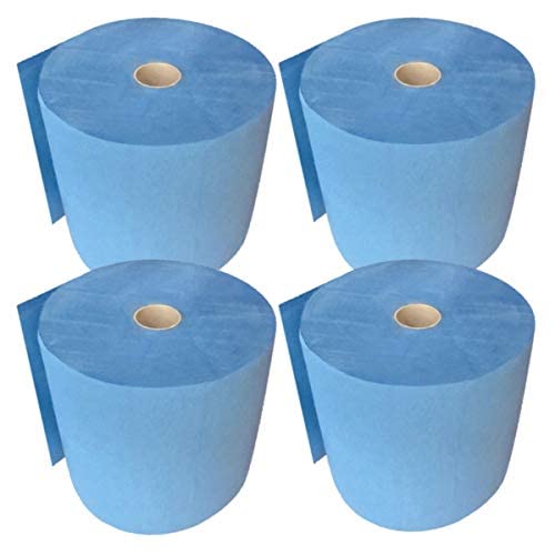 Fetex FEBLUE | Putzrolle blau 2-lagig [4 Rollen = 2.000 Blatt] 500 Blatt/Rolle | 22x35cm | hochwertige und sehr saugfähige Putztuchrolle