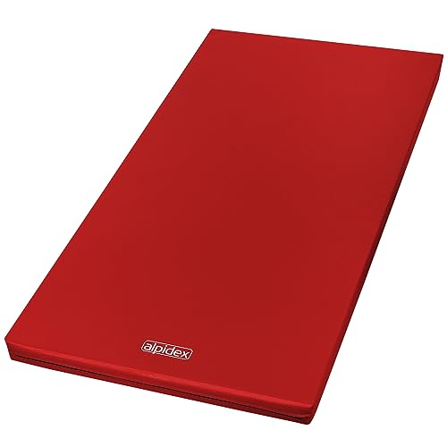 ALPIDEX Matte Turnmatte Sportmatte Gymnastikmatte 150 x 100 x 8 cm mit Antirutschboden RG 20 (sehr weich), Farbe:rot