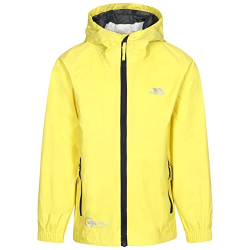 Trespass Qikpac Jacket, Yellow, 3/4, Kompakt Zusammenrollbare Wasserdichte Jacke für Kinder / Unisex / Mädchen und Jungen, 3-4 Jahre, Gelb