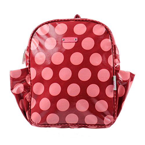 Minene Rucksack für Kleinkinder, Retro-Stil, Rot mit rosa Punkten