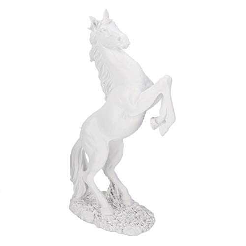 Diyeeni Figur Pferd, Harz Statue geflochtenes Pferd mit Bedeutung des Erfolgs, Moderne Skulptur für Schreibtisch Dekor, geeignet für Privatpersonen Gästezimmer Restaurant(Weiß)