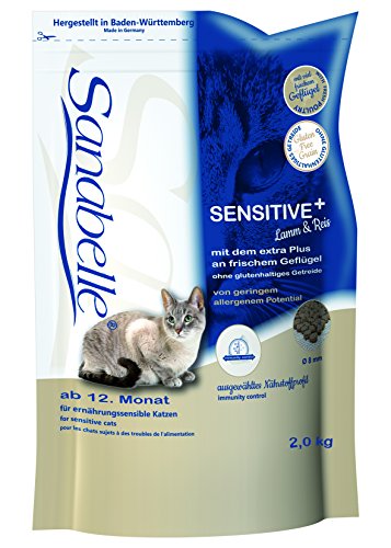 Sanabelle Sensitive mit Lamm | Katzentrockenfutter für ernährungssensible Katzen, 1 x 2 kg