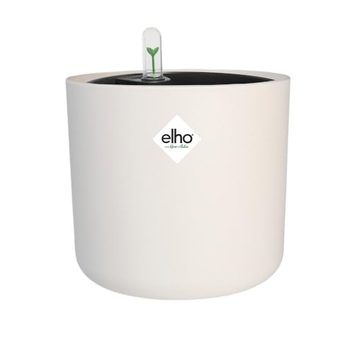 elho B.for Weicher runder Blumentopf mit Selbstbewässerungseinsatz - 100% recycelter Kunststoff - Pflanzkübel Indoor - Ø 22 cm - Weiß/Weiß