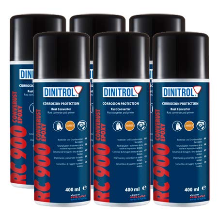 Dinitrol 6 x RC900 Rost-Umwandler-Spray, 400 ml