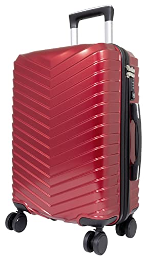 Trendyshop365 Hartschale Koffer-Set Meran 3-teilig 4 Rollen TSA Schloss (Rot, Handgepäck - Größe S)