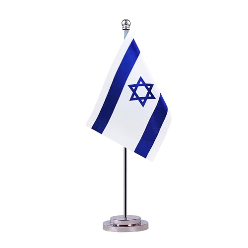 Israelische Tischflagge, Tischflagge, kleine israelische Tischflagge, Miniatur-Flagge, internationale Weltlandflaggen, Festivals, Veranstaltungen, Feiern, Bürodekoration (Israel)