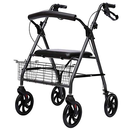 Walker, robuster Rollator mit Sitz, bariatrischer Rollator, unterstützt bis zu 500 Pfund, große 20-cm-Räder – Mobilitätshilfe für Erwachsene, Senioren, ältere Menschen und Behinderte. Alles ist in Or