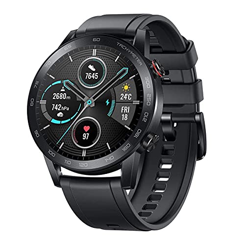 Honor MagicWatch 2 Smartwatch, 14 Tage Akkulaufzeit, 15 Fitnessmodi, SpO2-Monitor, Überwachung der Herzfrequenz beim Schwimmen, Stress-Schlaf-Tracking, Bluetooth-Anruf, 46 mm schwarz