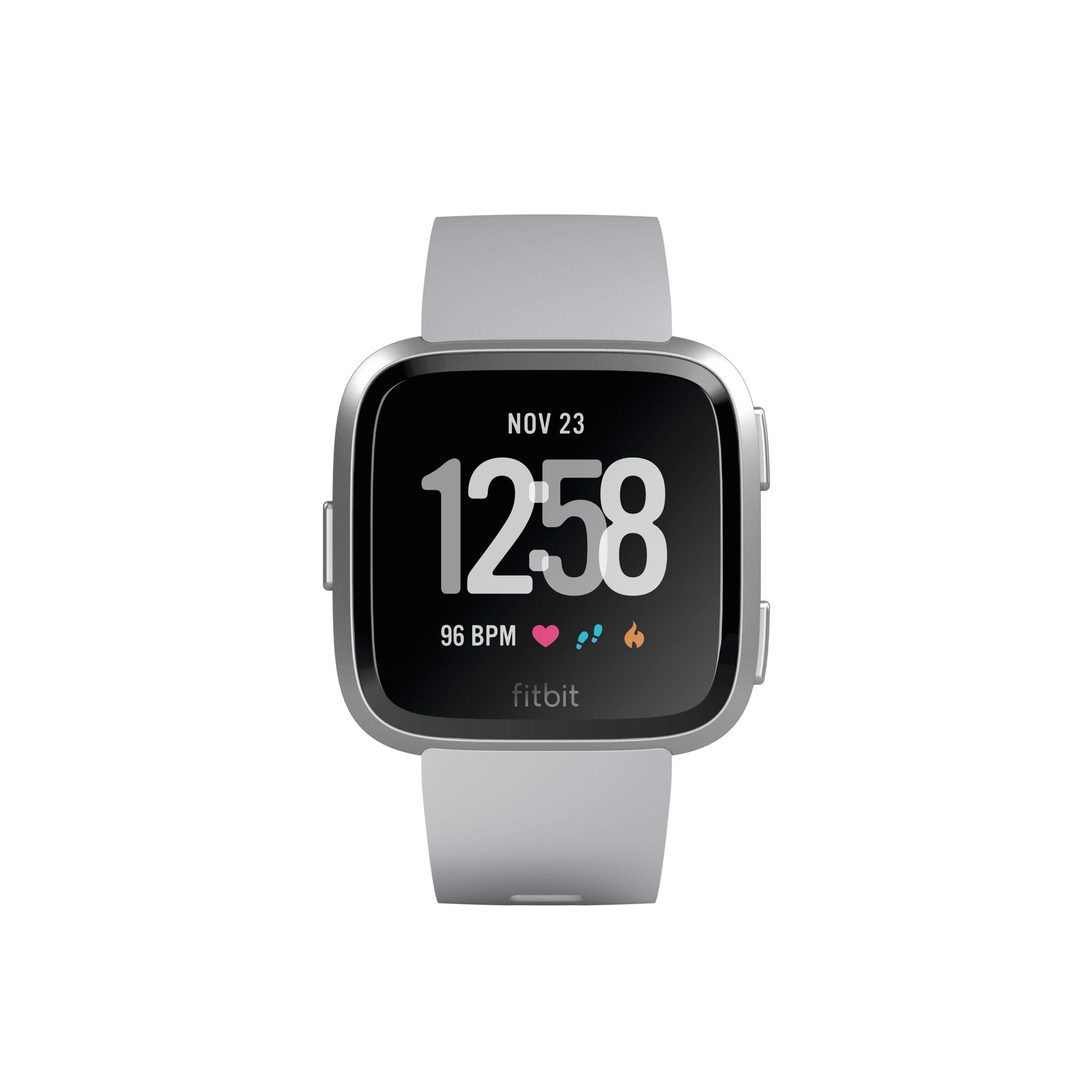 Fitbit Versa, Gesundheits & Fitness Smartwatch mit Herzfrequenzmessung, 4+ Tage Akkulaufzeit & Wasserabweisend bis 50 m Tiefe, Grau