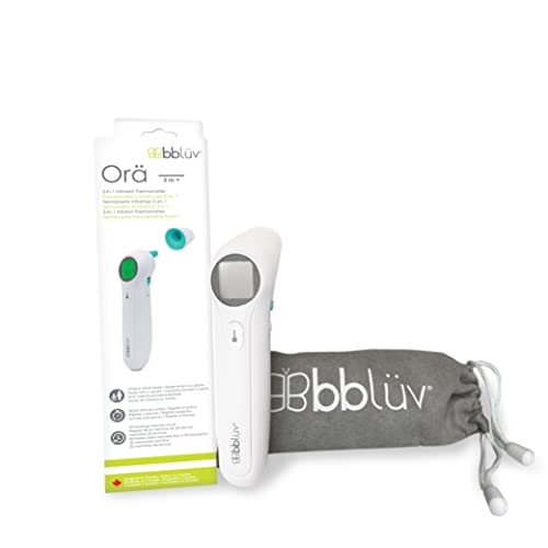 bblüv - Orä - 5-in-1 Digitales Infrarot-Thermometer, In-Ear-Thermometer für Baby, Kinder und Erwachsene, LCD-Display, schnelle Lesetemperatur, berührungsloses Tracking-Thermometer (Aufbewahrungstasche im Lieferumfang enthalten)