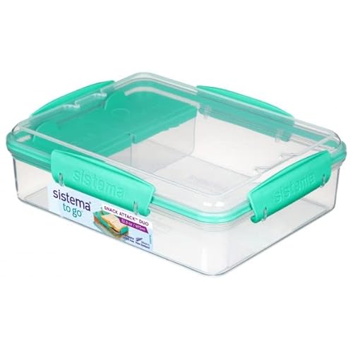 Sistema 2er Pack Lunchbox /Lunch Snack Attack Duo To Go, 975ml - Farbe mint