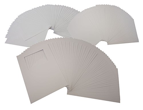 folia 8768 - Passepartoutkarten mit rechteckigem Ausschnitt, weiß, DIN A6, 50 Karten und Kuverts - ideal zum kreativen Gestalten von Einladungen, Glückwunschkarten