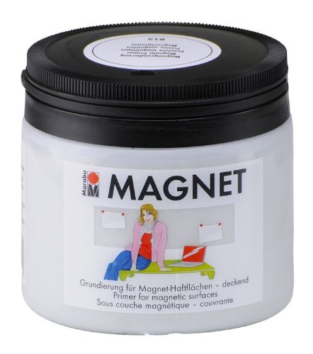 Marabu 02600043815 - Magnetfarbe 475 ml, Acrylgrundierung für magnetische Flächen, nach Trocknung übermalbar, wasserfest und lichtecht, 3 - 4 Schichten kreuzweise auftragen für bessere Magnetkraft