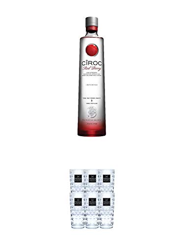 Ciroc Red Berry Wodka Frankreich 0,7 Liter + Three Sixty Vodka Gläser 6er Karton