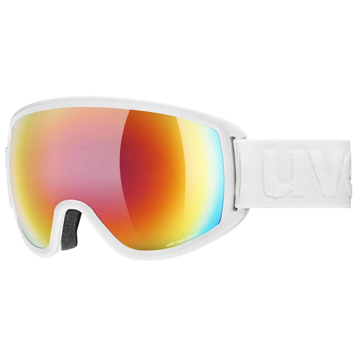Uvex Unisex – Erwachsene Topic FM Sphere Skibrille, White mat/Rainbow-Rose, one Size