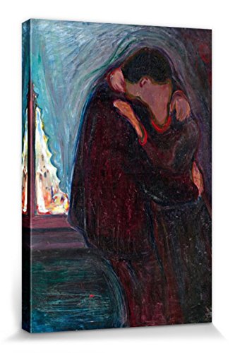 1art1 Edvard Munch - Der Kuss, 1897 Poster Leinwandbild Auf Keilrahmen 120 x 80 cm