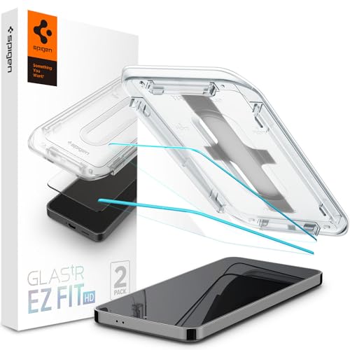 SPIGEN EZ Fit GLAS.tR Slim HD entworfen für Samsung Galaxy S24 Plus Displayschutzfolie (2024), Auto-Ausrichtungsset, hochwertiges gehärtetes Glas, transparent, 2 Stück