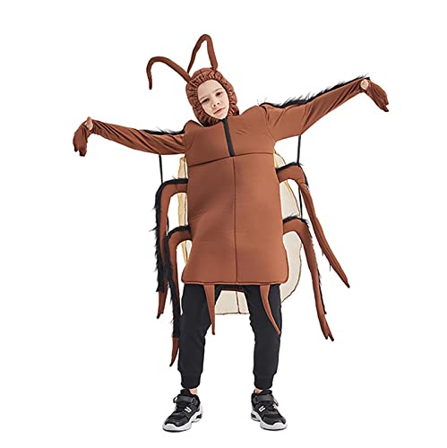 GIMOCOOL Kakerlake Kostüm für Kinder - Gross Roach Bodysuit Lustige Kostüme - Grobes Anzieh-Fake-Outfit für Maskerade-Rollenspiele