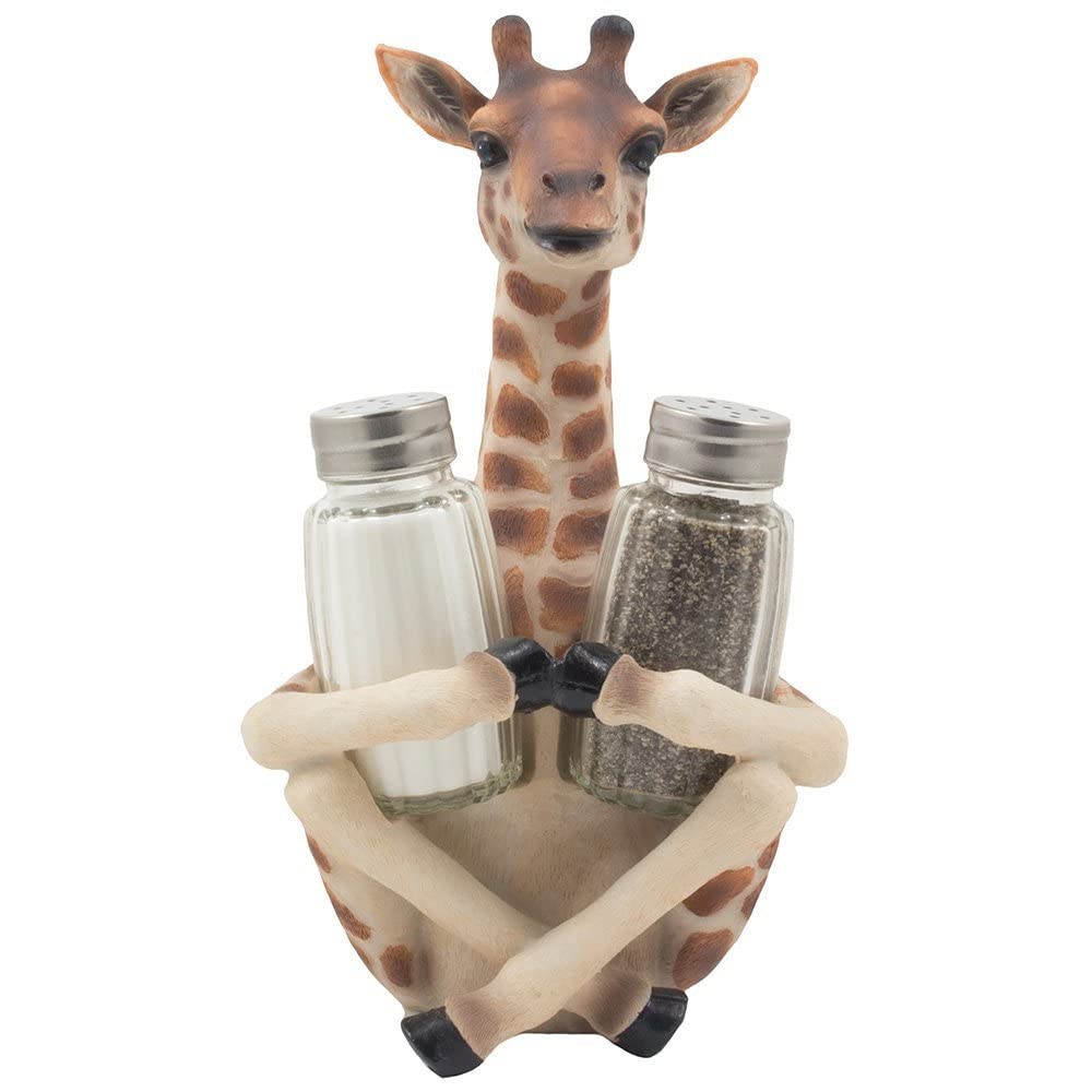 Lang Langhalsige Salz, Pfeffer Sitzende Giraffe Set by DWK