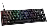 Ducky ONE 2 SF - 65% Mechanische Gaming Tastatur mit Cherry MX Silent Red Switches, RGB Beleuchtung, PBT-Double-Shot-Tastenkappen und Abnehmbares Kabel - Mechanical Keyboard DE Layout