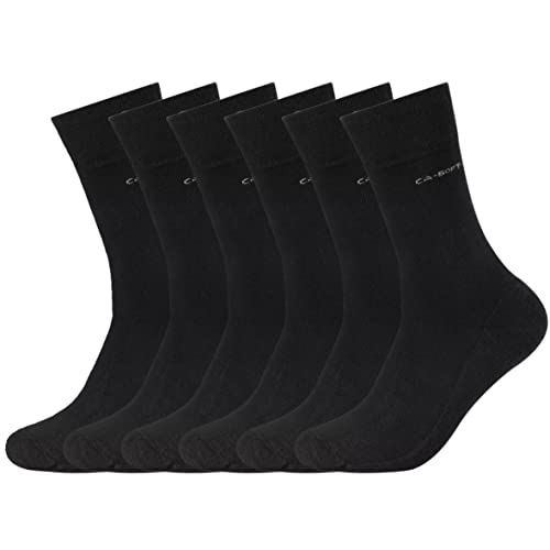 Camano 6 Paar Socken Unisex 3652 Ca-Soft Walk mit Frotteesohle Damen und Herren Strümpfe, Farbe Schwarz, Größe 43-46