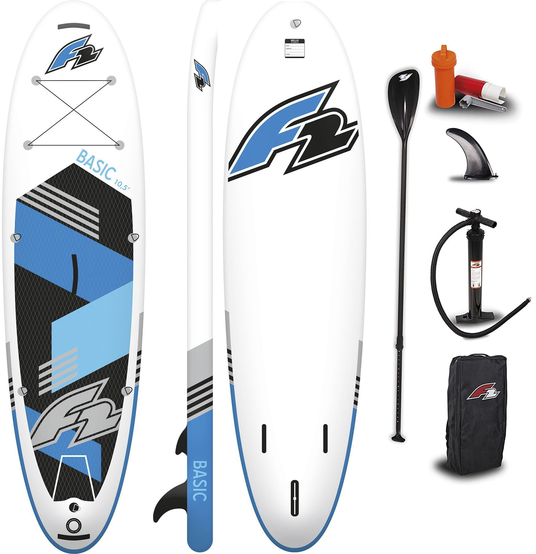 F2 Inflatable SUP-Board "Basic", (Packung, 5 tlg.)