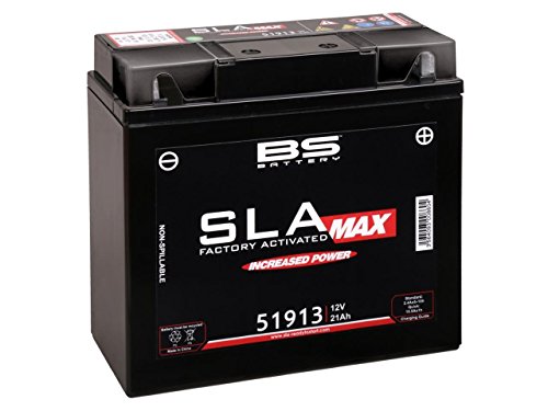 BS Battery 300860 51913 AGM SLA MAX Motorrad Batterie, Schwarz