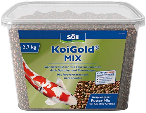 Söll 18796 KoiGold Mix - Alleinfuttermittel für alle Koi-Fischfutter - Gartenteich, 1er Pack (1 x 2,4 kg)