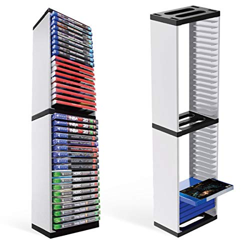 Haokaini Game Disc Holder Video Game Storage Tower Bracket Rack 36 Games Disc Holder Storage Shelf Disc Console Host Controller für PS5 Game Discs Switch Disc