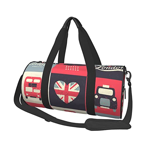 Reise-Seesack mit britischer Flagge und London-Symbol, große Sport- und Sporttasche, multifunktionale Übernachtungstasche für Männer und Frauen