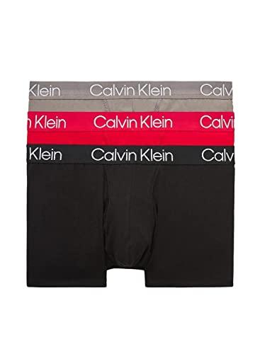 Calvin Klein Herren 3PK Trunks, Black/Exact/Faded Grey, S