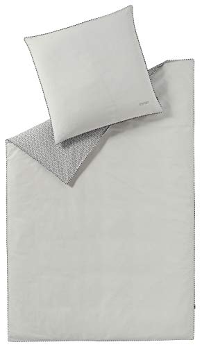 ESPRIT Scatter Bettwäsche Set • Flauschiger & Waschbarer Bettbezug • Kopfkissenbezug 80x80 cm + Bettdeckenbezug 135x200 cm – hellgrau