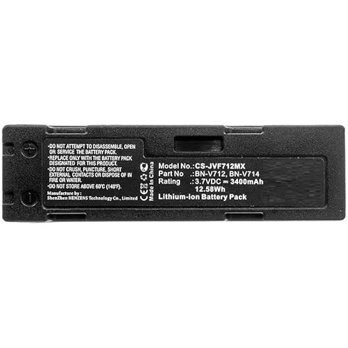 CoreParts Battery for Camera 12.58Wh Li-ion 3.7V 3400mAh, W125989678 (12.58Wh Li-ion 3.7V 3400mAh Black for JVC Camera GR-DV1, GR-DV14, GR-DV1U, GR-DV1W, GR-DV2, GR-DV70E,)