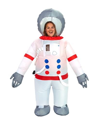 Aufblasbares Kostüm Astronaut | Ausgefallenes Auflbaskostüm | Premium Qualität | Größe Erwachsene | Polyester | Angenehm tragbar | Resistent | Mit Aufblassystem | OriginalCup®