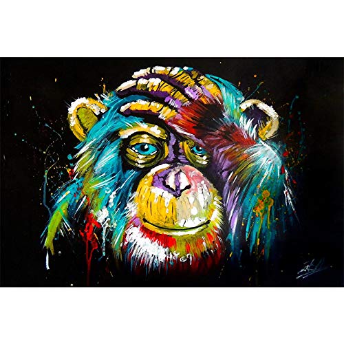 Nativeemie Abstrakte Gorilla Leinwandbilder Street Art Affentiere Poster und Drucke Wandkunst Wohnzimmer Dekor 80x100cm / 31,5"x39,4 Rahmenlos