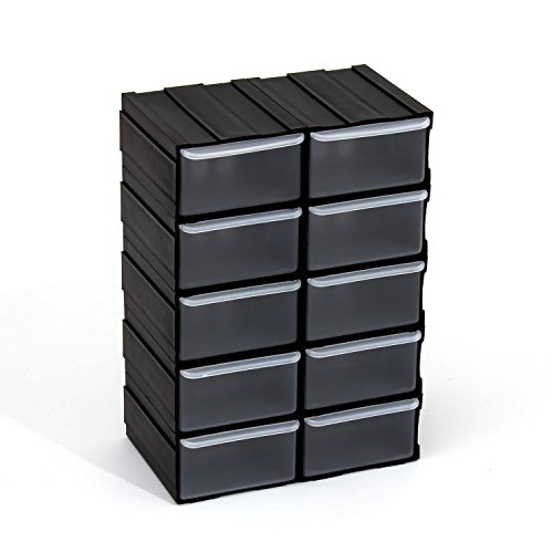 50 Stück Kunststoffmagazine Schubladen Kleinteilemagazin schwarz