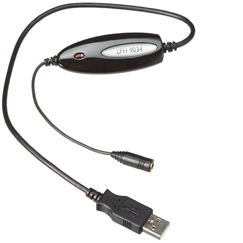 Philips LFH9034 USB Audio Adapter für Kopfhörer oder Lautsprecher mit 3.5 mm, Klinkenstecker, anthrazit/silber