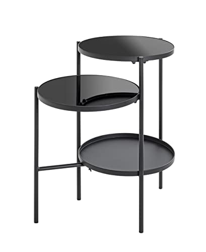Haku-Möbel Beistelltisch, Metall, schwarz, T 39 x B 56 x H 71 cm