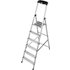 KRAUSE Stufen-Stehleiter »MONTO Safety«, 6 Sprossen, Aluminium - silberfarben