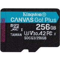 Kingston Canvas Go! Plus - Flash-Speicherkarte - 256GB - A2 / Video Class V30 / UHS-I U3 / Class10 - microSDXC UHS-I (SDCG3/256GBSP)