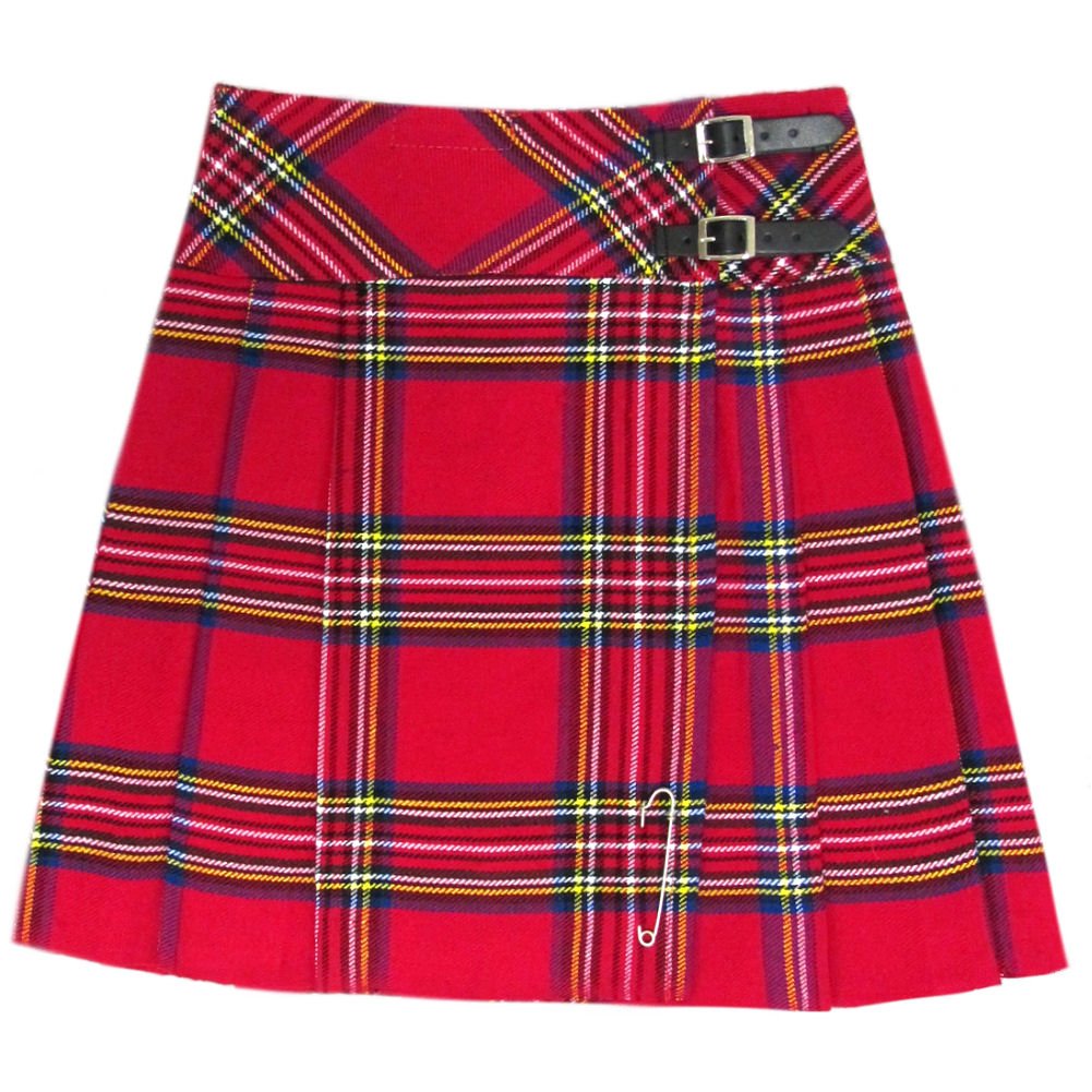 Tartanista Damen 51 cm Lange Kilt-Rock mit Kiltnadel Royal Stewart 50