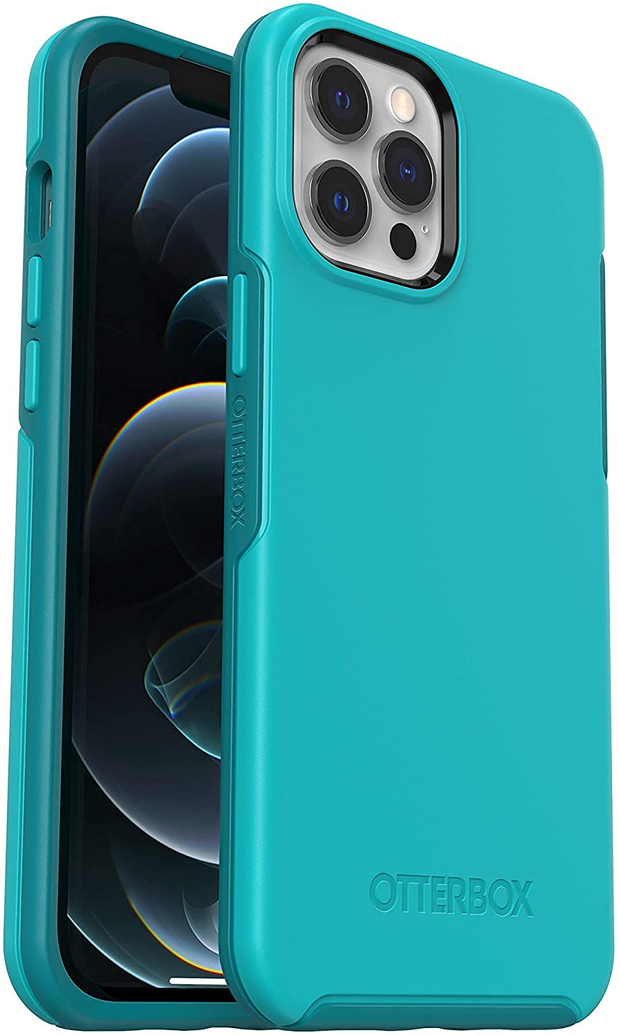 OtterBox Symmetry Hülle für iPhone 12 Pro Max, sturzsicher, schützende dünne Hülle, 3x getestet nach Militärstandard, antimikrobieller Schutz, Blau
