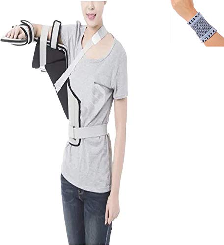 Amsahr Einstellbare Aluminum Alloy Medical Schulterabduktion Brace für Armauflage | Armschlinge Wegfahrsperre Elbow Support- enthalten Wrist Band